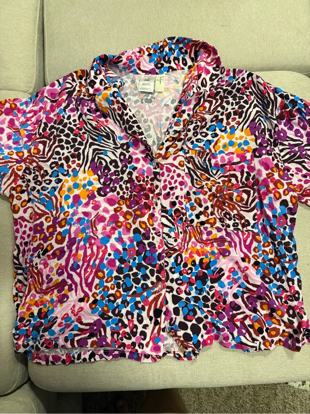 Jessica Simpson Multicolor Animal Print Button-Down Shirt